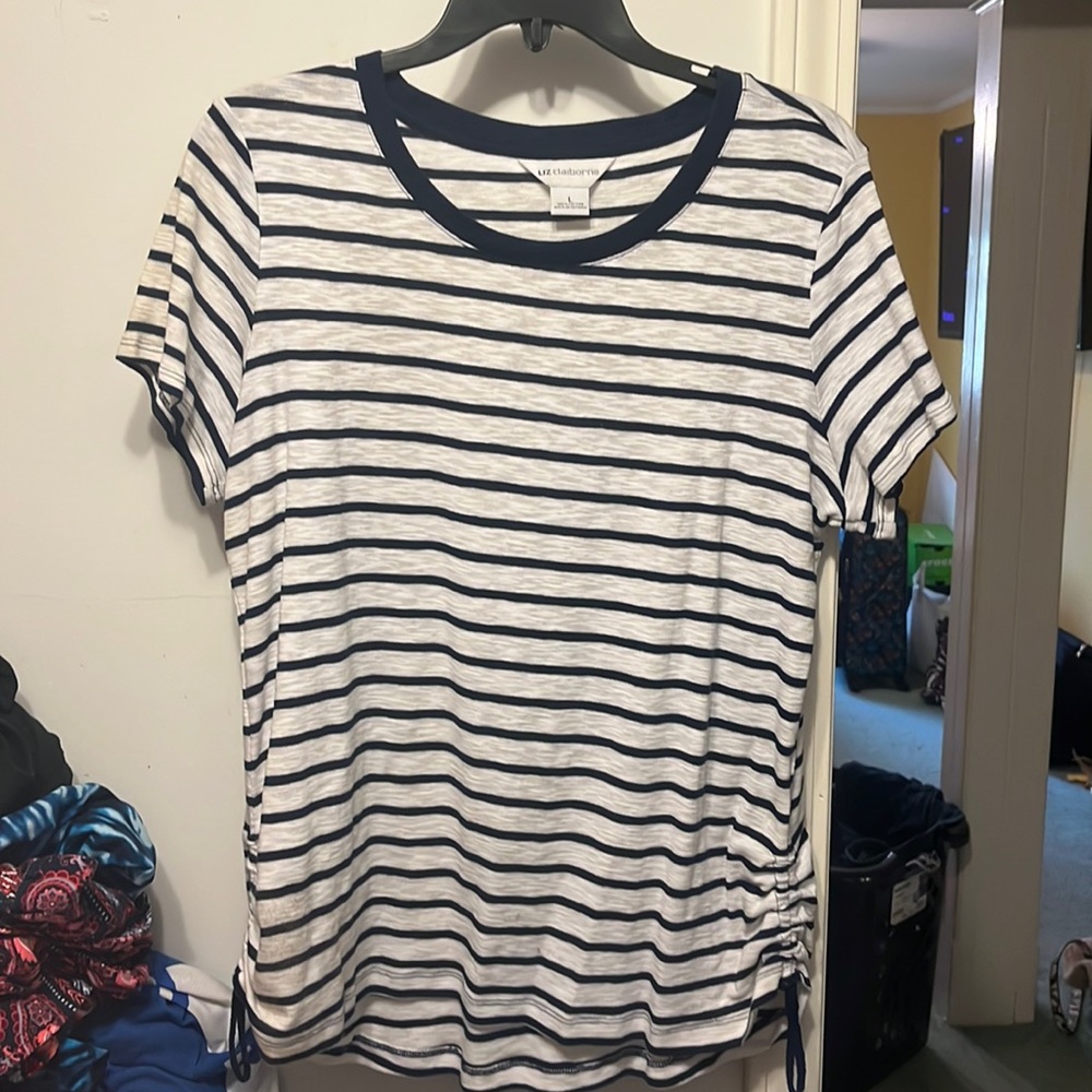 Liz Claiborne size L striped blouse